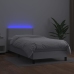 Cama box spring y colchón LED cuero sintético blanco 80x200 cm