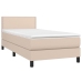 Cama box spring colchón LED cuero sintético capuchino 80x200 cm