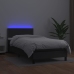 Cama box spring y colchón LED cuero sintético negro 90x200 cm