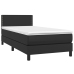 Cama box spring colchón y LED cuero sintético negro 100x200 cm