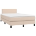 Cama box spring colchón LED cuero sintético capuchino 120x200cm