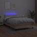 Cama box spring colchón LED cuero sintético capuchino 120x200cm