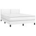 Cama box spring colchón y LED cuero sintético blanco 140x190 cm