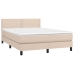 Cama box spring colchón LED cuero sintético capuchino 140x190cm