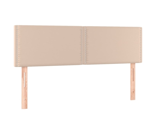 Cama box spring colchón LED cuero sintético capuchino 140x200cm