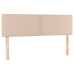 Cama box spring colchón LED cuero sintético capuchino 140x200cm