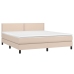 Cama box spring colchón LED cuero sintético capuchino 160x200cm