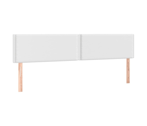 Cama box spring colchón y LED cuero sintético blanco 180x200 cm