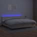 vidaXL Cama box spring colchón y LED cuero sintético crema 200x200 cm