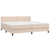 Cama box spring colchón LED cuero sintético capuchino 200x200cm