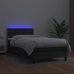 Cama box spring y colchón LED cuero sintético negro 90x190 cm