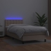 Cama box spring colchón LED cuero sintético capuchino 90x200 cm