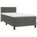 Cama box spring colchón y LED terciopelo gris oscuro 80x200 cm