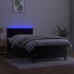 Cama box spring colchón y LED terciopelo negro 80x200 cm