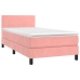 Cama box spring colchón y LED terciopelo rosa 90x190 cm