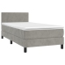 Cama box spring colchón y LED terciopelo gris claro 100x200 cm