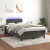 Cama box spring colchón y LED terciopelo gris oscuro 120x200 cm