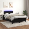 Cama box spring colchón y LED terciopelo negro 120x200 cm