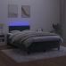 Cama box spring colchón y LED terciopelo verde oscuro 120x200cm