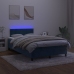 Cama box spring colchón y LED terciopelo azul oscuro 120x200 cm