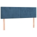 Cama box spring colchón y LED terciopelo azul oscuro 140x190 cm