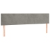 Cama box spring colchón y LED terciopelo gris claro 180x200 cm