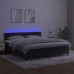 Cama box spring colchón y LED terciopelo verde oscuro 180x200cm