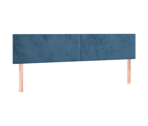 Cama box spring colchón y LED terciopelo azul oscuro 180x200 cm