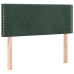 Cama box spring colchón y LED terciopelo verde oscuro 80x200 cm