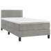 Cama box spring colchón y LED terciopelo gris claro 90x190 cm