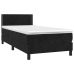 Cama box spring colchón y LED terciopelo negro 90x190 cm