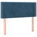 Cama box spring colchón y LED terciopelo azul oscuro 90x190 cm