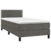 Cama box spring colchón y LED terciopelo gris oscuro 90x200 cm