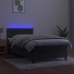 Cama box spring colchón y LED terciopelo gris oscuro 100x200 cm