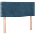 Cama box spring colchón y LED terciopelo azul oscuro 100x200 cm