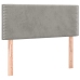 Cama box spring colchón y LED terciopelo gris claro 120x200 cm