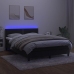 Cama box spring colchón y LED terciopelo negro 140x200 cm