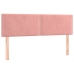 Cama box spring colchón y LED terciopelo rosa 140x200 cm