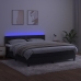 Cama box spring colchón y LED terciopelo negro 180x200 cm