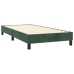 Cama box spring colchón y LED terciopelo verde oscuro 80x200 cm