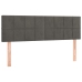 Cama box spring colchón y LED terciopelo gris oscuro 140x190 cm