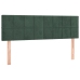 Cama box spring colchón y LED terciopelo verde oscuro 140x190cm