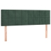 Cama box spring colchón y LED terciopelo verde oscuro 140x200cm