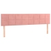 Cama box spring colchón y LED terciopelo rosa 160x200 cm
