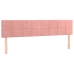 Cama box spring colchón y LED terciopelo rosa 200x200 cm