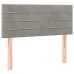 Cama box spring colchón y LED terciopelo gris claro 90x190 cm