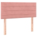 Cama box spring colchón y LED terciopelo rosa 90x190 cm