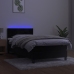 Cama box spring colchón y LED terciopelo negro 90x200 cm