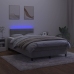 Cama box spring colchón y LED terciopelo gris claro 120x200 cm