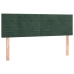 Cama box spring colchón y LED terciopelo verde oscuro 140x200cm